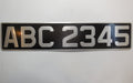 Vintage / Classic Car Number Plate – Black & Grey Pressed Steel, Rectangle 20.5" x 4.25"