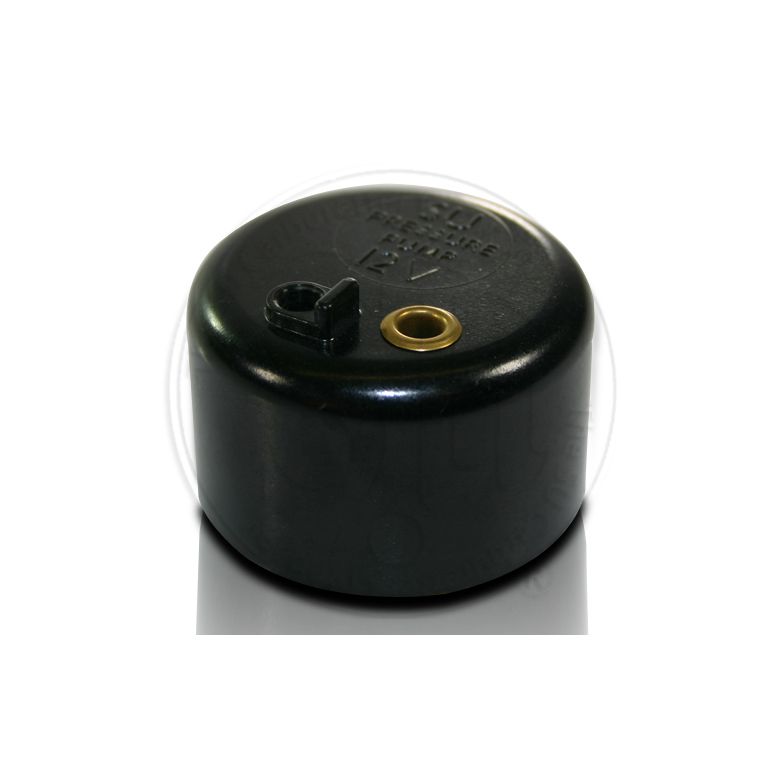 Flat Top Pump Cap — Black, With Vent | AUB 700